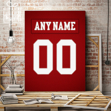 San Francisco Jersey Custom Canvas Print Wall Art for Boy Girl Men Women Football Personalized Canvas Art